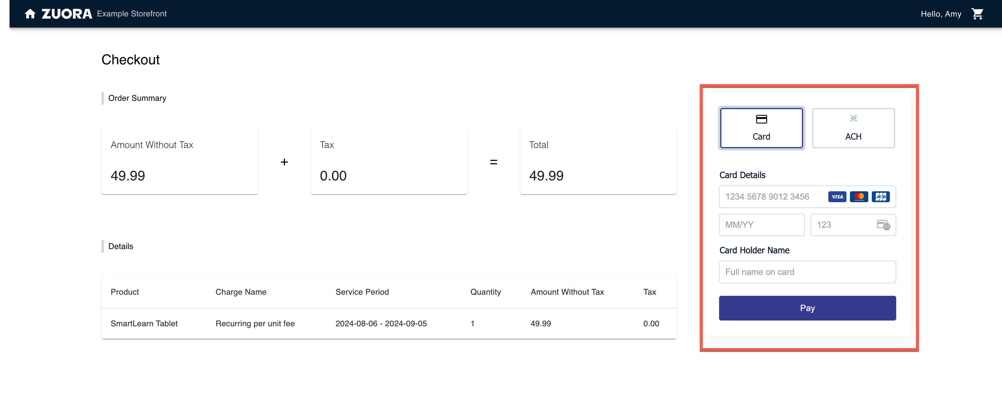 Payment Form Example