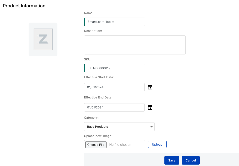 SmartLearn Product configuration